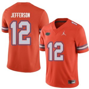 Men's Florida Gators #12 Van Jefferson NCAA Jordan Brand Orange Authentic Stitched College Football Jersey GUE1362HM